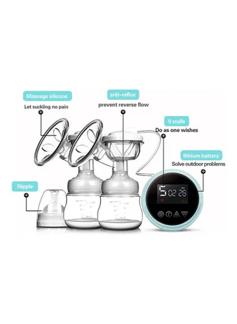 Arabest Electric Breast Pump, Breast Pump Electric Breastfeeding Pump 3 Modes 10 Levels Dual Rechargeable Nursing Double Breast Milk Pump Massage with Touchscreen LED - Image 5