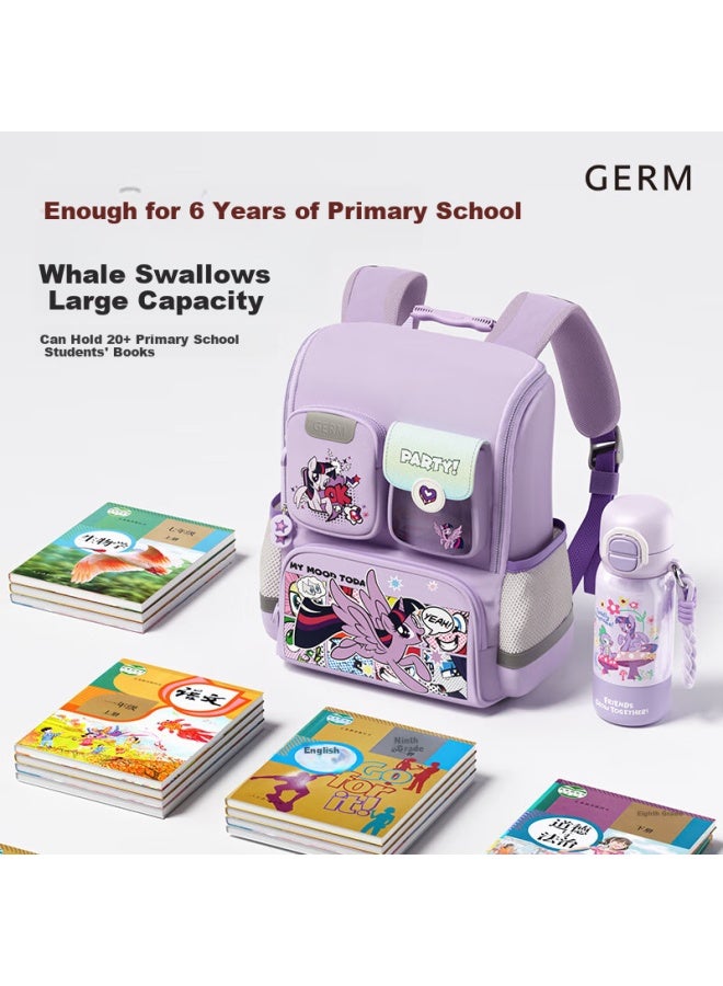 Germ My Little Pony Backpack For Elementary School Students, Lightweight And Breathable, Large Capacity For Grades 1-6, Neon Party - Image 2