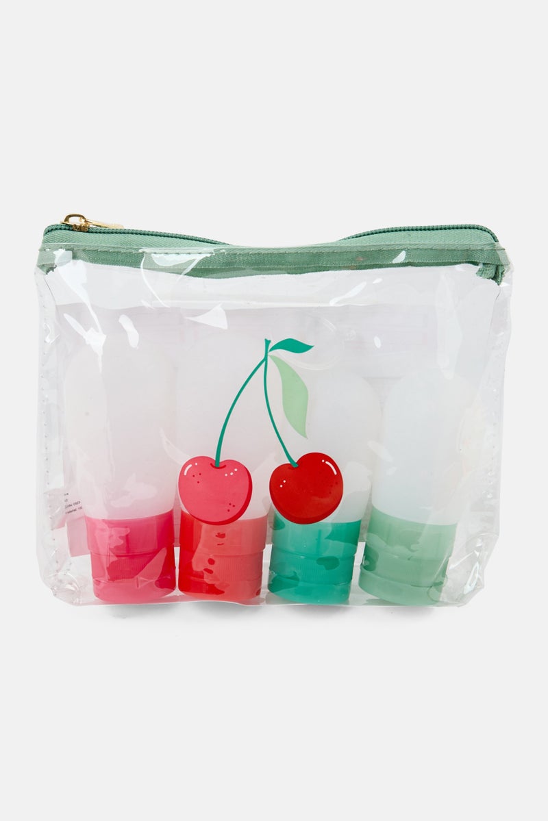 Miamica 4 Piece Silicone Travel Bottle Set, White Combo - Image 1