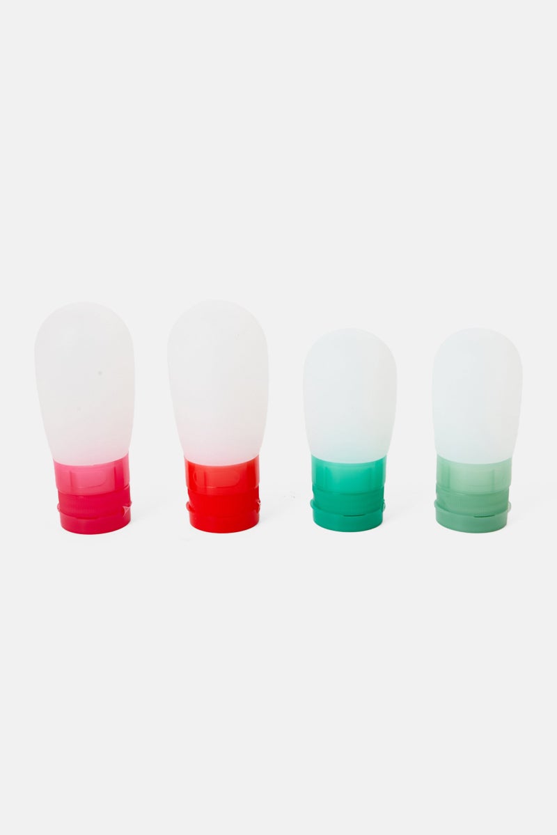 Miamica 4 Piece Silicone Travel Bottle Set, White Combo - Image 3