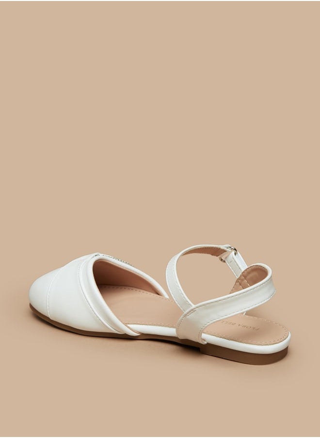Flora Bella By Shoexpress - Girl's Embellished Ballerinas With Hook And Loop Closure Ramadan Collection - Image 1