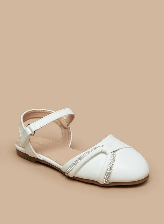 Flora Bella By Shoexpress Girl's Embellished Ballerinas With Hook And Loop Closure Ramadan Collection