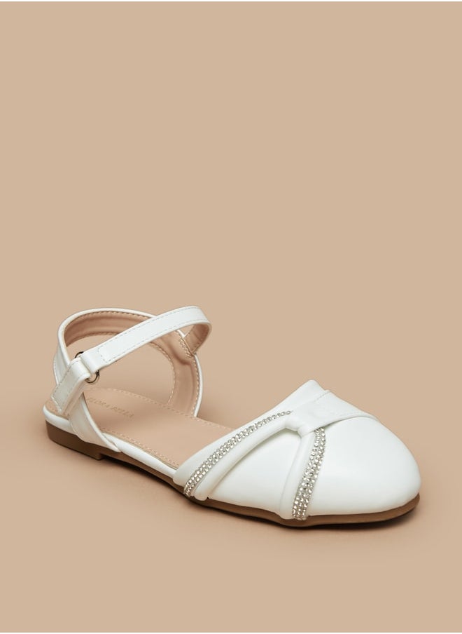 Flora Bella By Shoexpress - Girl's Embellished Ballerinas With Hook And Loop Closure Ramadan Collection - Image 1