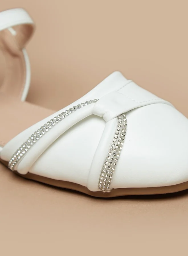 Flora Bella By Shoexpress Girl's Embellished Ballerinas With Hook And Loop Closure Ramadan Collection