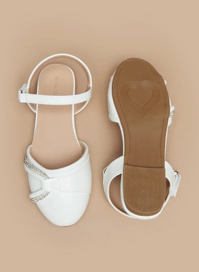 Flora Bella By Shoexpress Girl's Embellished Ballerinas With Hook And Loop Closure Ramadan Collection