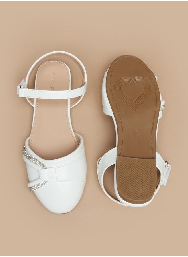 Flora Bella By Shoexpress - Girl's Embellished Ballerinas With Hook And Loop Closure Ramadan Collection - Image 1