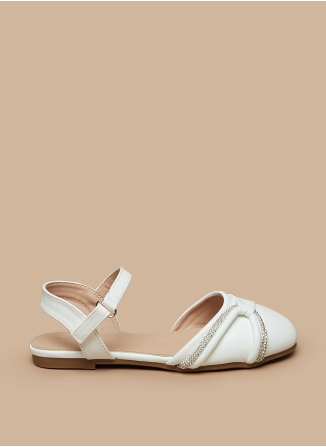 Flora Bella By Shoexpress - Girl's Embellished Ballerinas With Hook And Loop Closure Ramadan Collection - Image 1