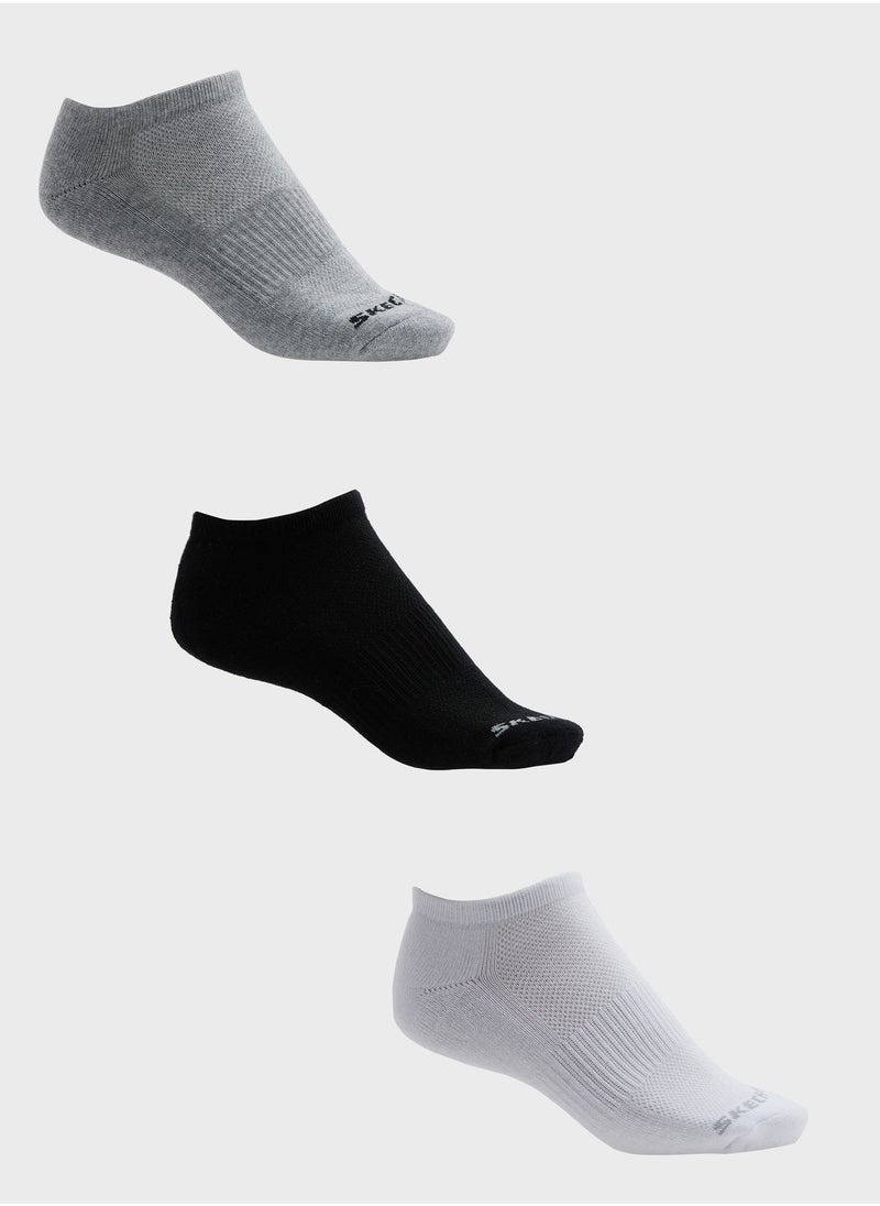 SKECHERS 3 Pack Terry No Show Socks  - Image 1