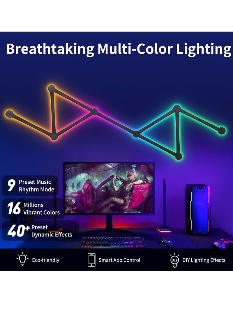 0TO1 TECH Smart Wall Light Lines, WiFi RGB LED Light Bars, 16M+ Color Dimmable Music Sync DIY Home Decor Atmosphere Light for Gaming Party Streaming Lovers,APP Intelligent Control  - Image 3