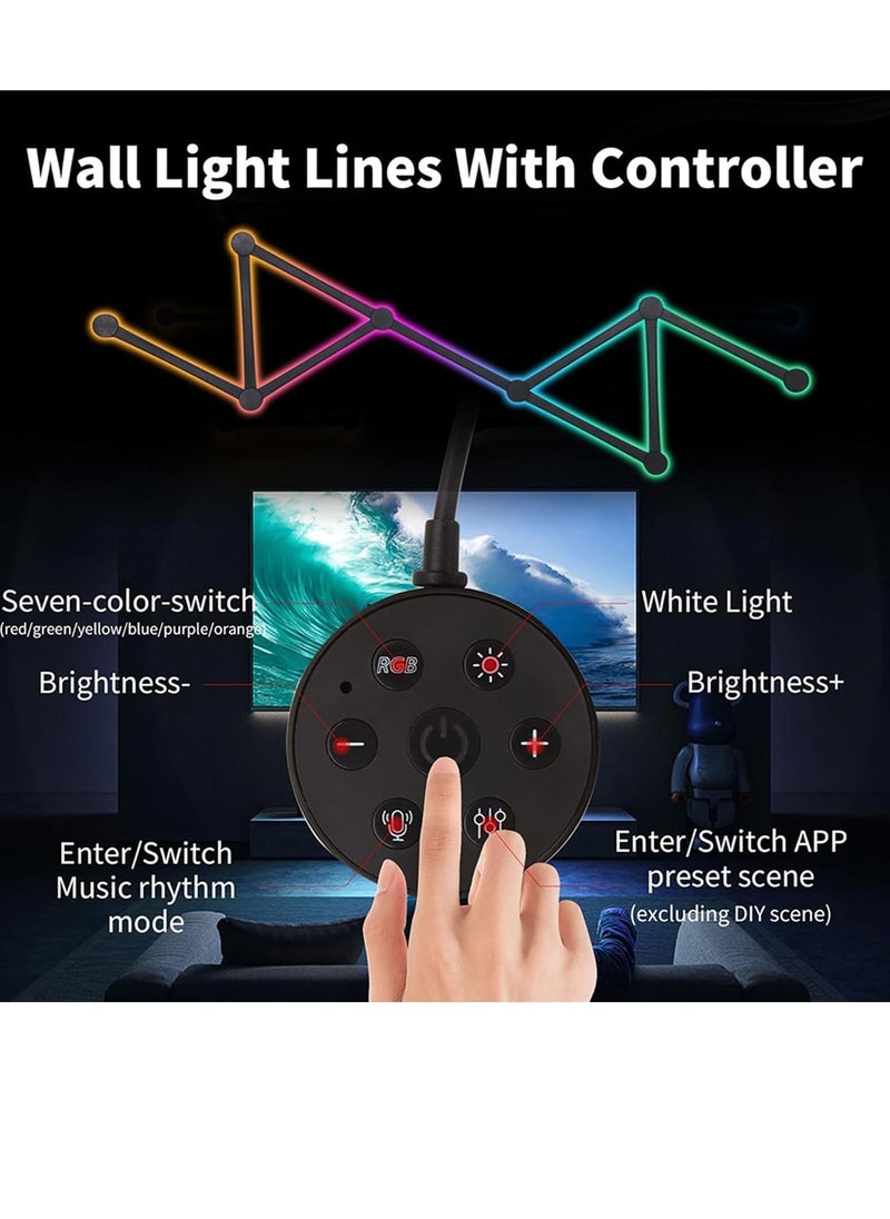 0TO1 TECH Smart Wall Light Lines, WiFi RGB LED Light Bars, 16M+ Color Dimmable Music Sync DIY Home Decor Atmosphere Light for Gaming Party Streaming Lovers,APP Intelligent Control  - Image 2