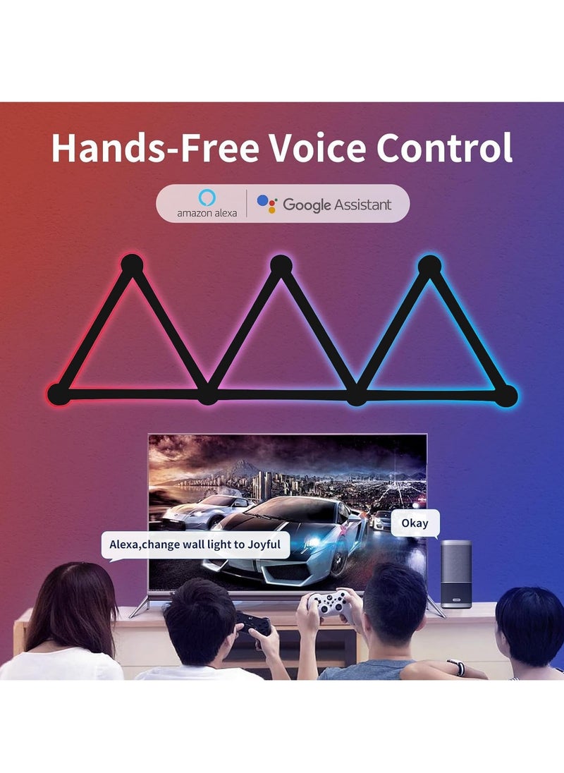 0TO1 TECH Smart Wall Light Lines, WiFi RGB LED Light Bars, 16M+ Color Dimmable Music Sync DIY Home Decor Atmosphere Light for Gaming Party Streaming Lovers,APP Intelligent Control  - Image 5