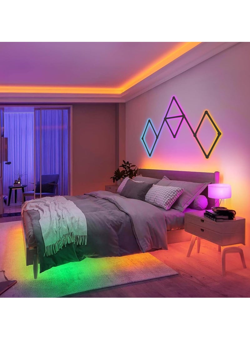 Smart Wall Light Lines, WiFi RGB LED Light Bars, 16M+ Color Dimmable Music Sync DIY Home Decor Atmosphere Light for Gaming Party Streaming Lovers,APP Intelligent Control