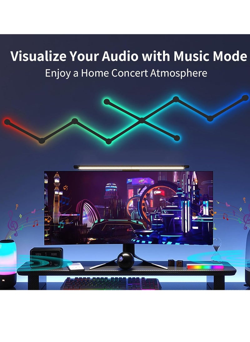 Smart Wall Light Lines, WiFi RGB LED Light Bars, 16M+ Color Dimmable Music Sync DIY Home Decor Atmosphere Light for Gaming Party Streaming Lovers,APP Intelligent Control
