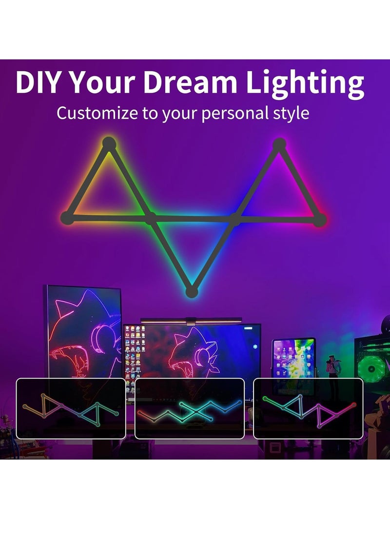 Smart Wall Light Lines, WiFi RGB LED Light Bars, 16M+ Color Dimmable Music Sync DIY Home Decor Atmosphere Light for Gaming Party Streaming Lovers,APP Intelligent Control