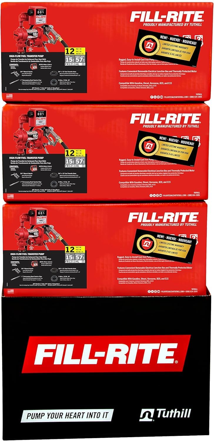 FILL RITE Fill-Rite FR1211H 12V 15 GPM Fuel Transfer Pump with Standard Mechanical Meter Package, Gallons | Gasoline, Diesel, Kerosene, Ethanol & Methanol Blends & Biodiesel - Image 4