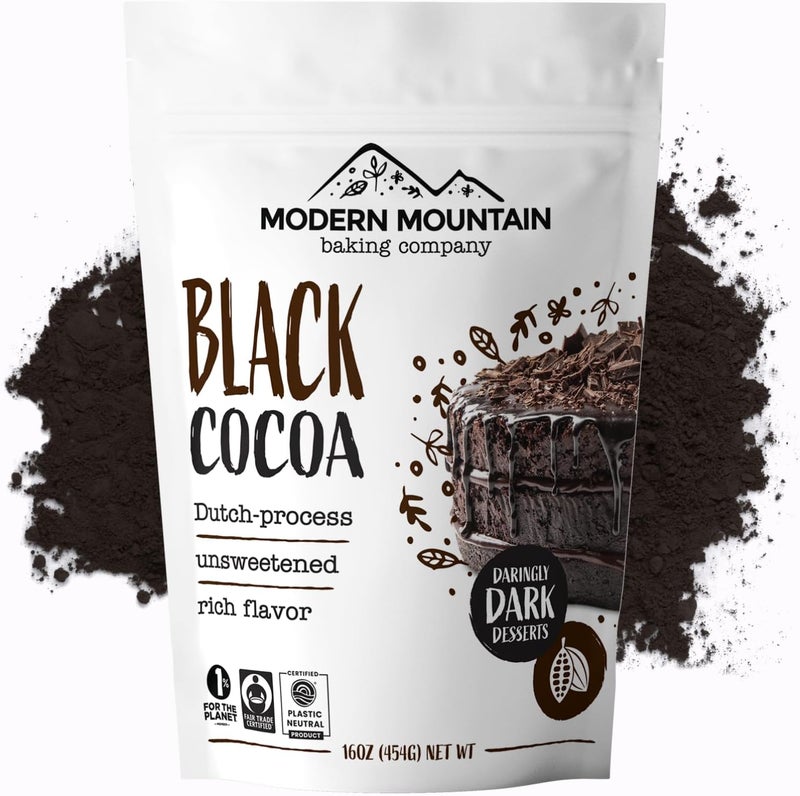 Modern Mountain Black Cocoa Powder - Unsweetened Dutch-Processed Cocoa for Rich Chocolate Flavor - 1 lb - Image 1