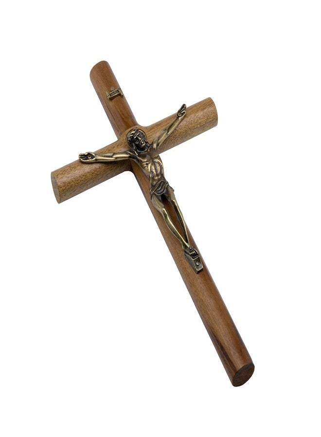 Intercession Round-Wood Tabletop Cross Crucifix (Antique Gold - 10 inch) - Image 5