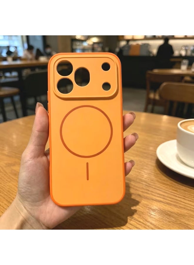 Muzz Honor 600 Pro 5G Frosted Soft Shell Phone Case, Full Coverage, Camera Lens Guard, Magnetic Charging Compatible, Orange - Image 1