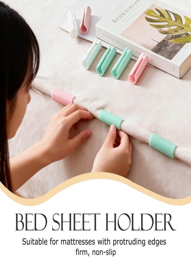 VRSHMB Combo Bed Sheet Grippers, 8 Bed Sheet Holders and 4 Bed Sheet Straps, Adjustable Multi-Purpose Bed Sheet Clips, Double Fixation Effect, Non-Damaging to Sheets (White+8pcs) - Image 2