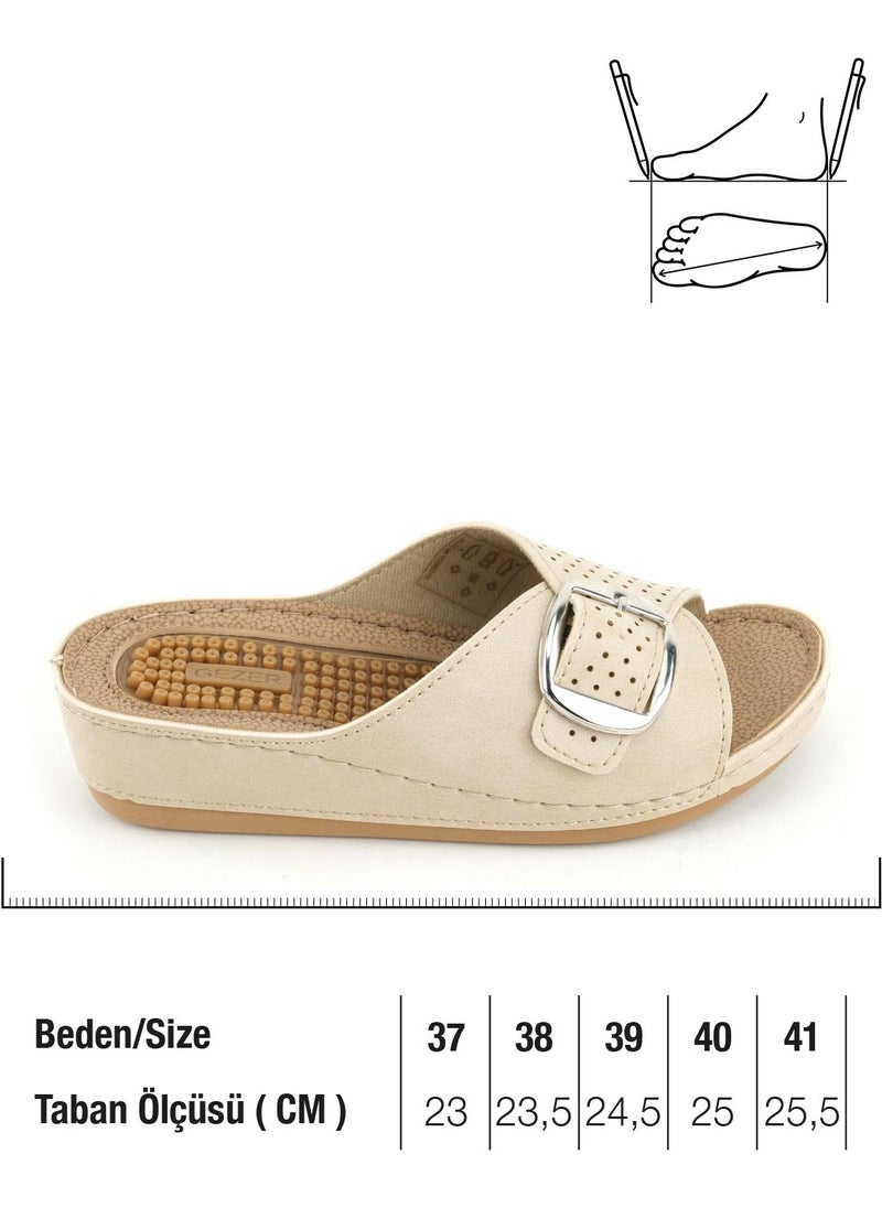 Gezer - Women's Summer Massage Sole Single Buckle Adjustable High Heel Casual Slippers - Image 1