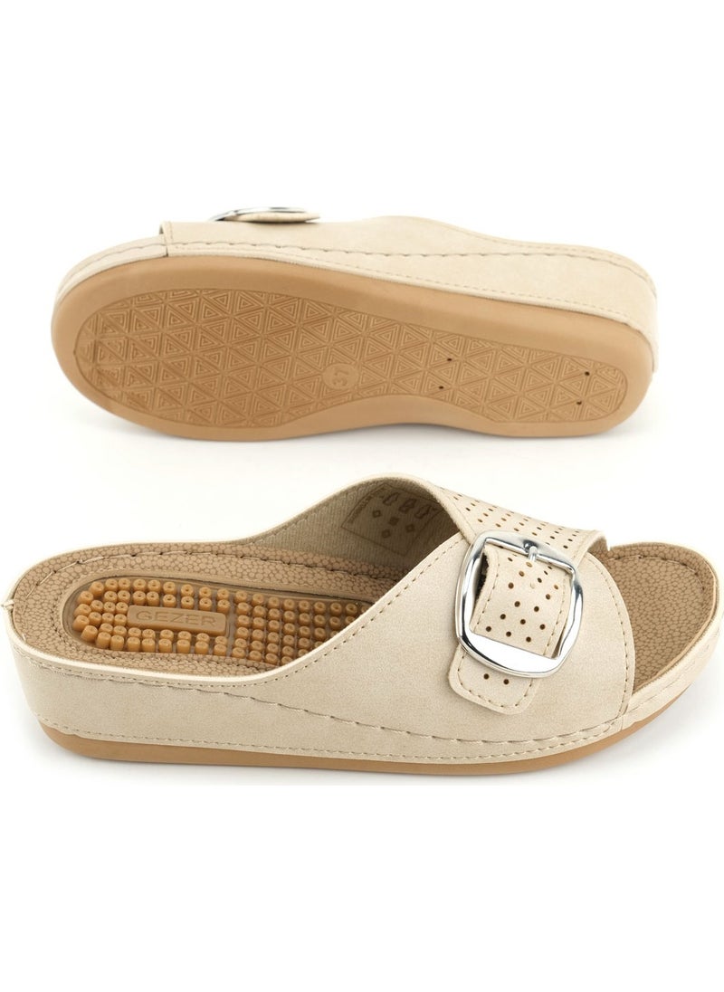 Gezer - Women's Summer Massage Sole Single Buckle Adjustable High Heel Casual Slippers - Image 1