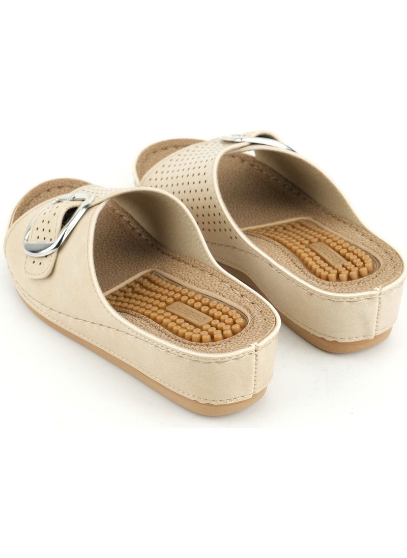 Gezer - Women's Summer Massage Sole Single Buckle Adjustable High Heel Casual Slippers - Image 1