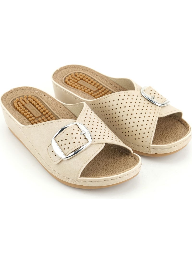 Gezer - Women's Summer Massage Sole Single Buckle Adjustable High Heel Casual Slippers - Image 1