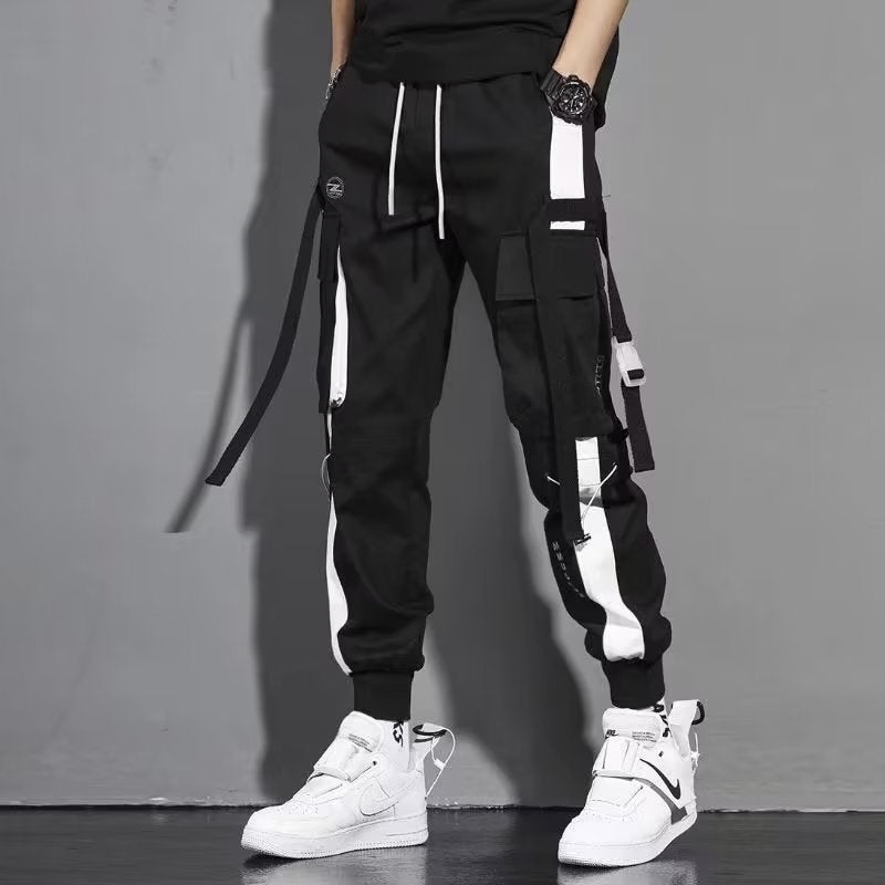 Japanese Style Work Pants Mens Spring and Autumn New Fashion Brand Pants Casual Pants American Style plus size Loose Hallen Covers-Black - Image 2