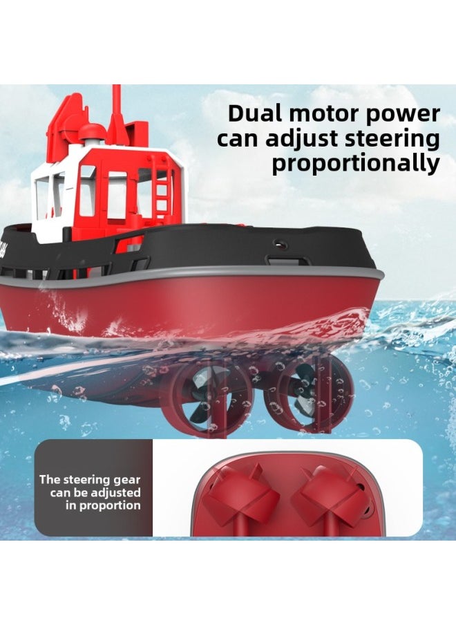 Genuine Goods Remote Control Boat Children's Large Turbojet High-speed Speedboat Can Go Down The Water High-horsepower Electric Boat Model Toy-Color: Tx688-lemon Blue-Specification:Luxurious Three Electric  - Image 4