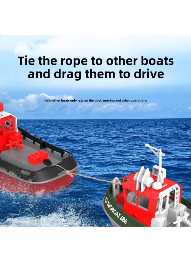 Genuine Goods Remote Control Boat Children's Large Turbojet High-speed Speedboat Can Go Down The Water High-horsepower Electric Boat Model Toy-Color: Tx688-lemon Blue-Specification:Luxurious Three Electric  - Image 3