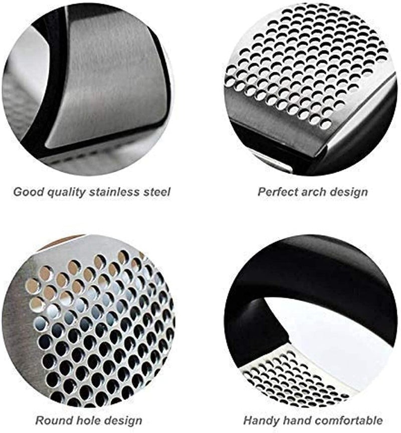 Stainless Steel Garlic Press Garlic Press Crusher Manual Garlic Press Hand Press Garlic Crusher Chopper Round - Image 3