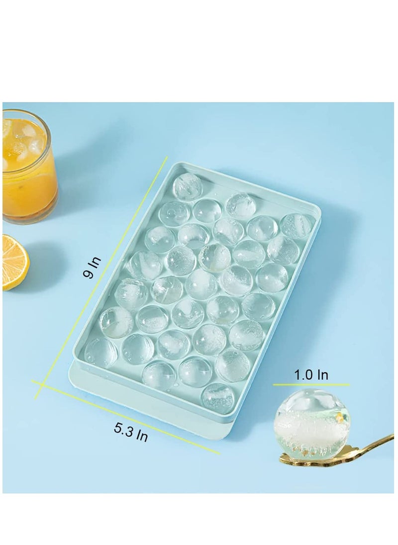 Arabest - Round Ice Cube Tray, Ice Ball Maker Mould for Refrigerator, Ice Cube Tray Maker 66PCS Spherical Ice Cubes, 2 Trays, 1 Ice Bucket and Scoop - Image 1