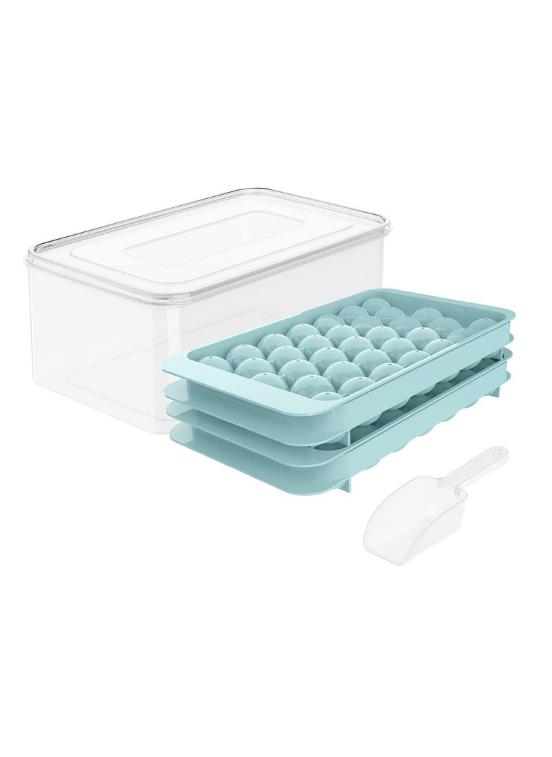 Arabest - Round Ice Cube Tray, Ice Ball Maker Mould for Refrigerator, Ice Cube Tray Maker 66PCS Spherical Ice Cubes, 2 Trays, 1 Ice Bucket and Scoop - Image 1