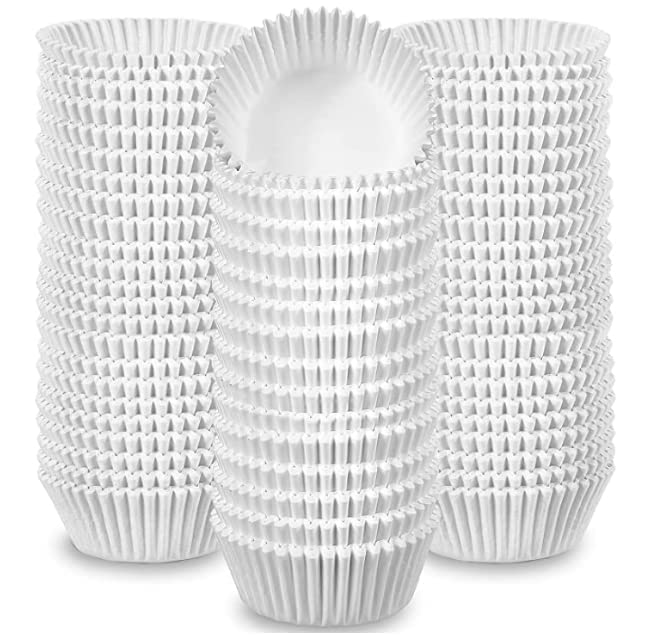 HOUZZKINGZ USA 1500 Jumbo Cupcake Muffin Liners 2 14 X 1 78  Large Tall White Fluted Baking Cups Cupcake Liners
