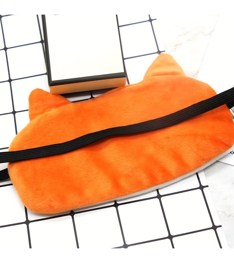 1pc Plush Fox Sleep Mask Soft Eye Cover For Travel And Sleeping All Skin Types - Image 5