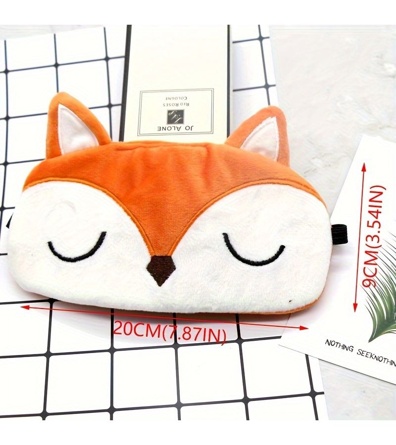 1pc Plush Fox Sleep Mask Soft Eye Cover For Travel And Sleeping All Skin Types - Image 3