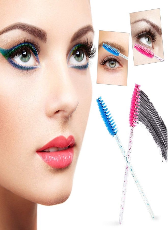 GoWorth 200 PCS Disposable Crystal Eyelash Mascara Brushes Wands for Eye Lash Extension, Eyebrow and Makeup (Blue) - Image 4
