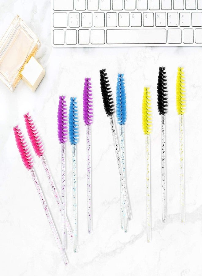 GoWorth 200 PCS Disposable Crystal Eyelash Mascara Brushes Wands for Eye Lash Extension, Eyebrow and Makeup (Blue) - Image 3