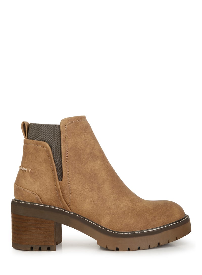 London Rag Brown Chunky Heel Ankle Boots  - Image 1
