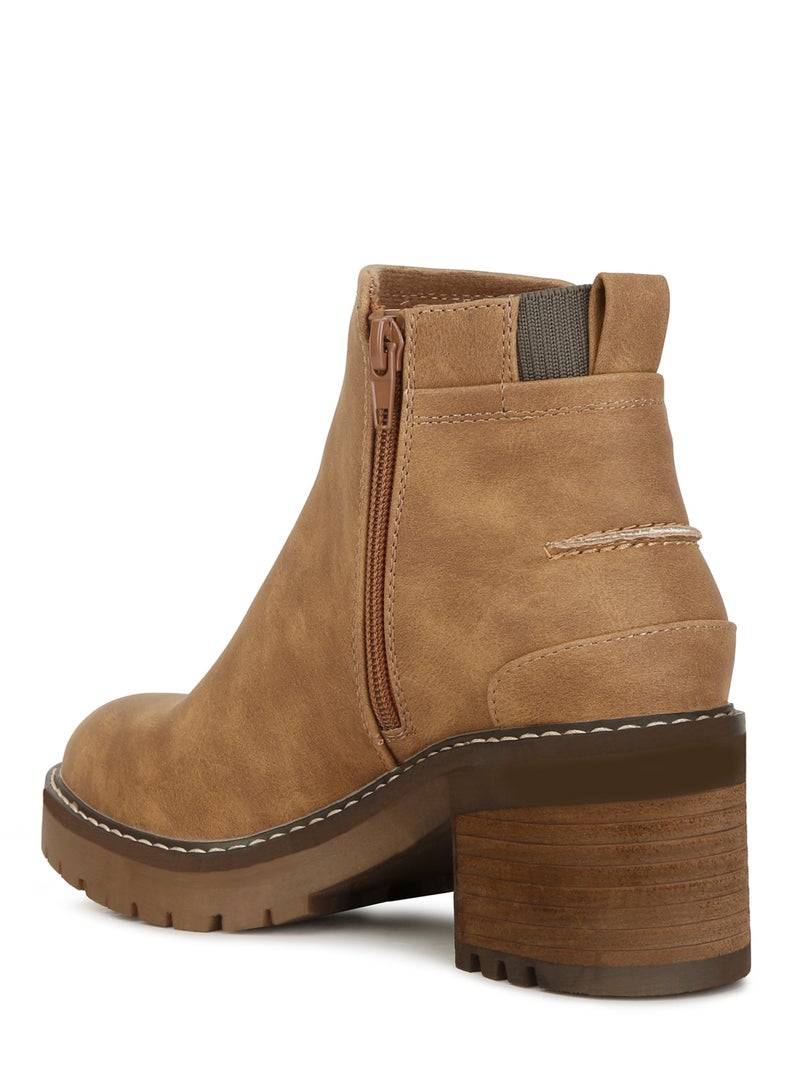 London Rag Brown Chunky Heel Ankle Boots  - Image 3