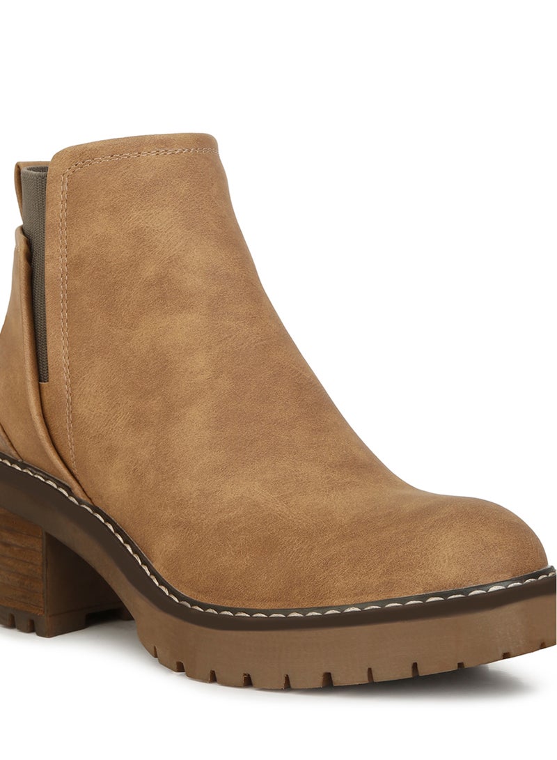 London Rag Brown Chunky Heel Ankle Boots  - Image 5
