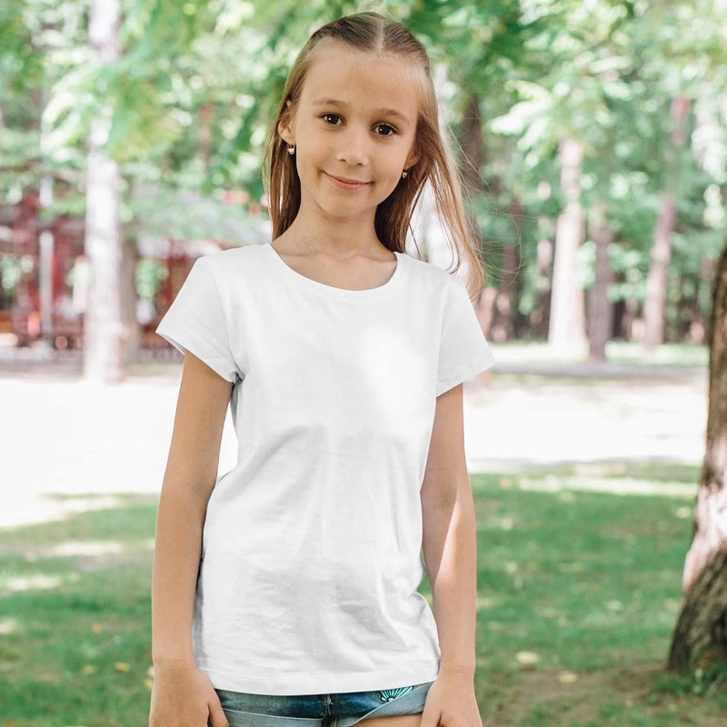 Rene Rofe Girls' Undershirt - 6 Pack Soft and Breathable No Show Crewneck Cotton Shirt - Basic Tee Shirts for Girls (2T-14), Size 7-8, White - Image 5