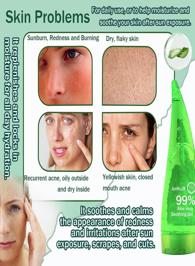 JunKuJK 99% Purity Aloe Vera Gel,260ml - Hydrating Aloe Vera Gel for Face and Skin,No Sticky Moisturizing Aloe Gel A - Image 3