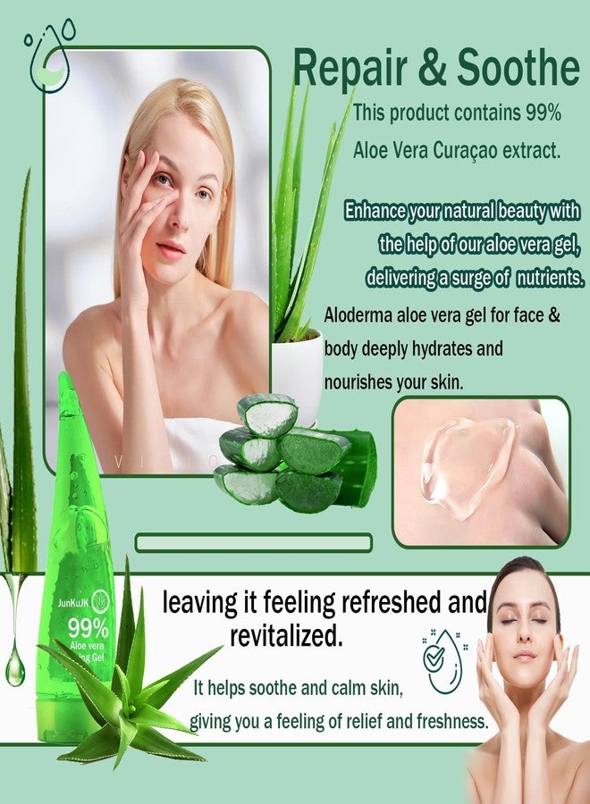 JunKuJK 99% Purity Aloe Vera Gel,260ml - Hydrating Aloe Vera Gel for Face and Skin,No Sticky Moisturizing Aloe Gel A - Image 2