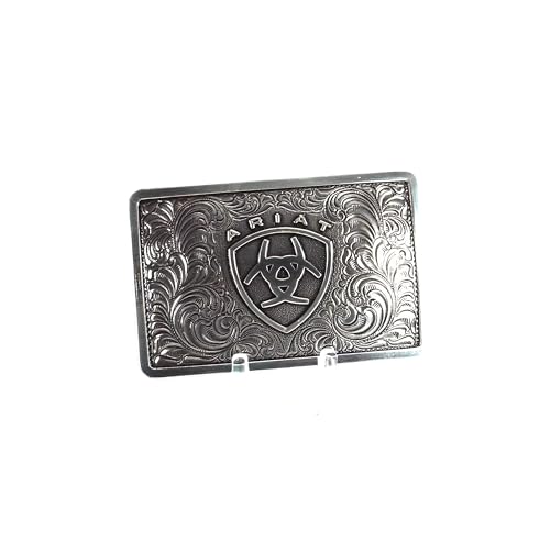 Ariat Rectangular Logo Buckle with Bright-Cut Filigree Swirls (3-3/8" x 2-1/8") - Image 2