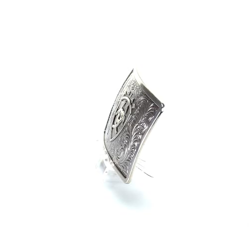 Ariat Rectangular Logo Buckle with Bright-Cut Filigree Swirls (3-3/8" x 2-1/8") - Image 5