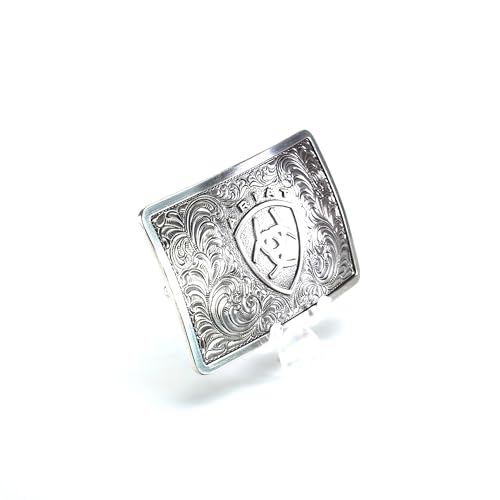 Ariat Rectangular Logo Buckle with Bright-Cut Filigree Swirls (3-3/8" x 2-1/8") - Image 3