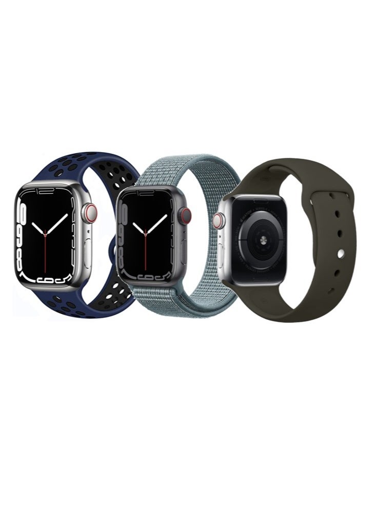 Perfii - 3pcs Apple Watch Strap 42/41/40/38mm Replacement for Apple Watch Series 10/9/8/7/6/5/4/SE - Image 1