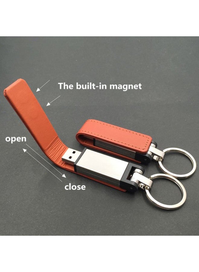 Leather USB Flash Drive Gift 16G Leather Leather Leather Set Custom Business Office Personality USB Flash Drive Logo Souvenir USB Flash Drive-Capacity:16GB - Image 3