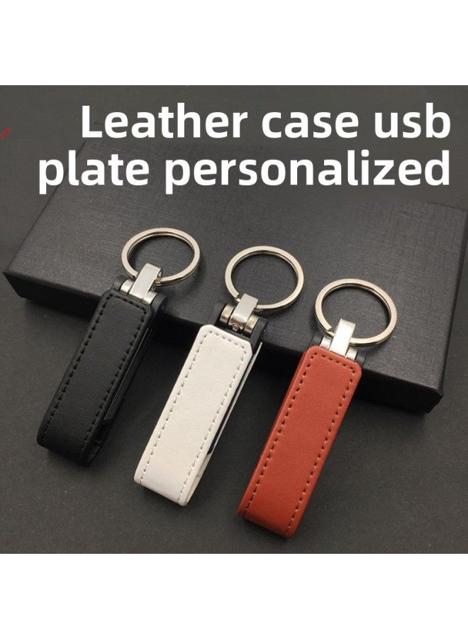 Leather USB Flash Drive Gift 16G Leather Leather Leather Set Custom Business Office Personality USB Flash Drive Logo Souvenir USB Flash Drive-Capacity:16GB - Image 4